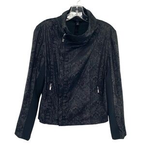 Mossimo Black Snakeskin Print Moto Jacket